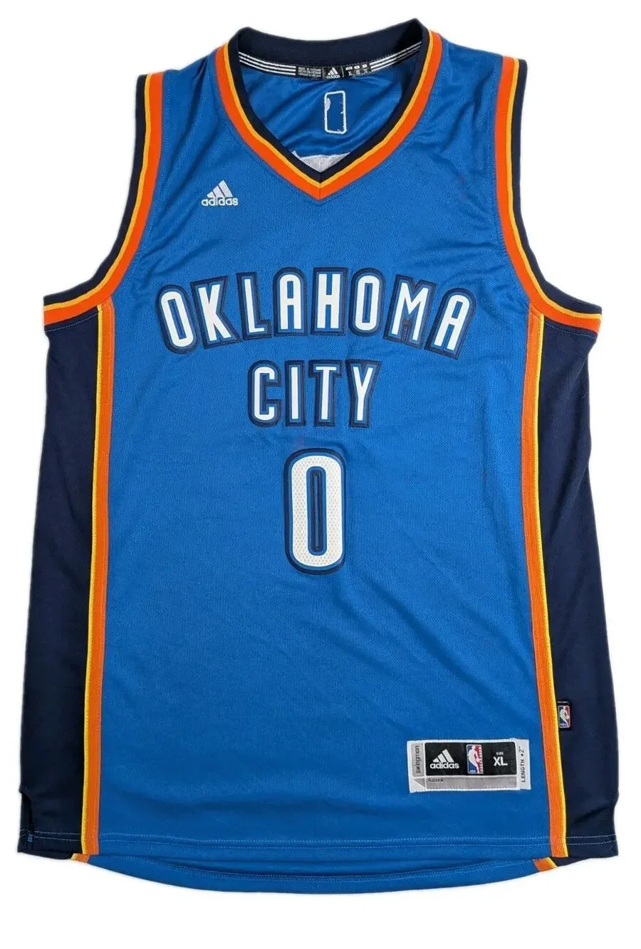 Size XL+2 - Russell Westbrook #0 Oklahoma City Thunder adidas Swingman Jersey